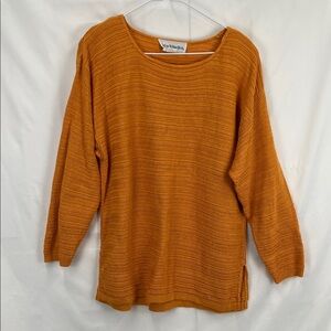 Norton McNaughton - Women’s Sweater - Gold, Yellow - Small - Shoulder Pads